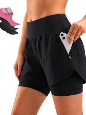 Medium Black 4D Padded Women's Mountain Bike Shorts with Zipper Pockets